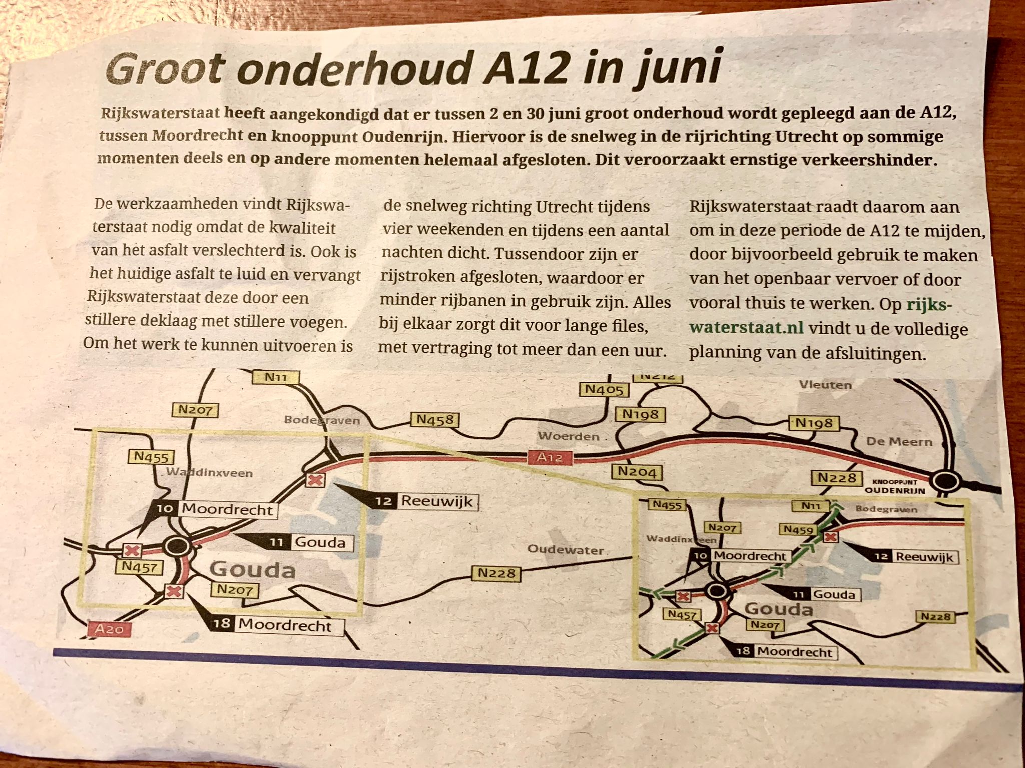 Werkzaamheden A12